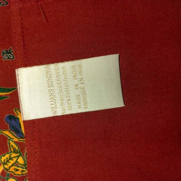 Williams Sonoma Placemats Set of 4 French Country Provence Botanical Maroon Gold - Picture 2 of 12